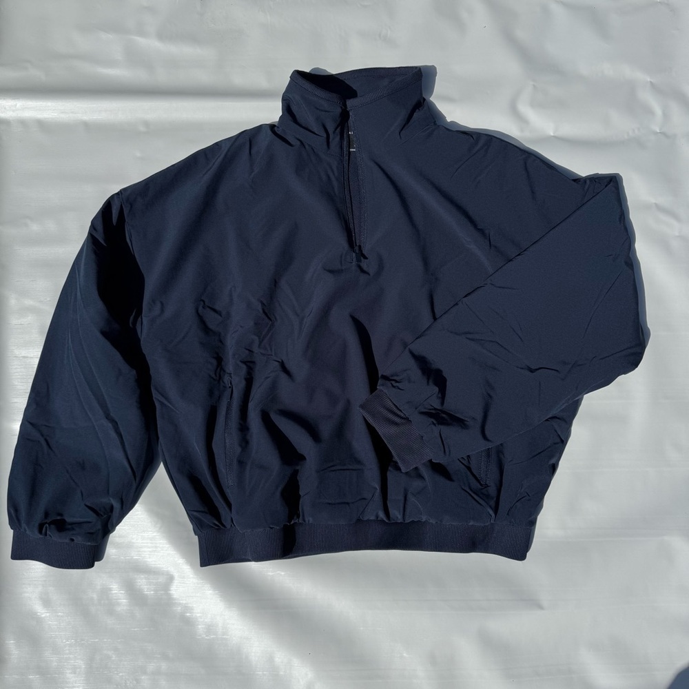 Boutique // Rae Mode Dark Blue Quarter Zip Fleece Lined Pullover aug1